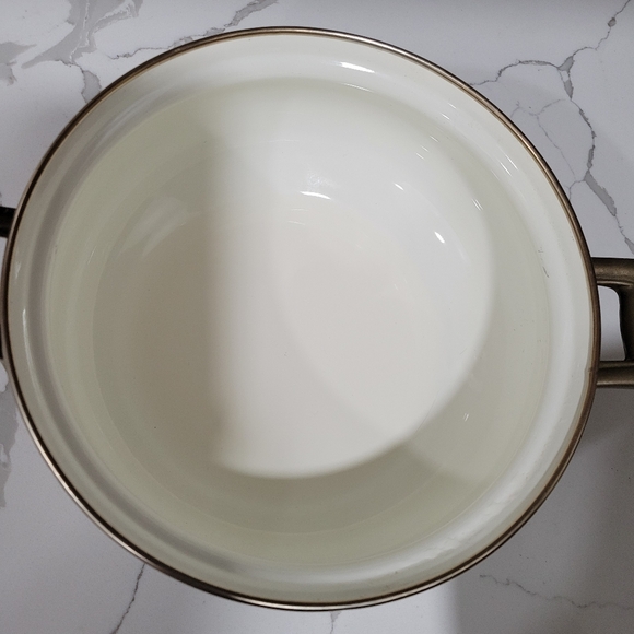 Villeroy & Boch Asta Amsterdam Germany 8" Metal/Enamel & Brass Pot with Lid - Picture 4 of 6